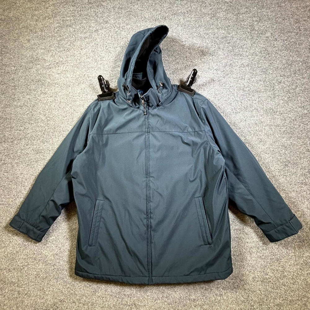 Weatherproof Ultra Tech Flextech 2-in-1 Jacket Men 2XL Blue Quilted Lined Hooded